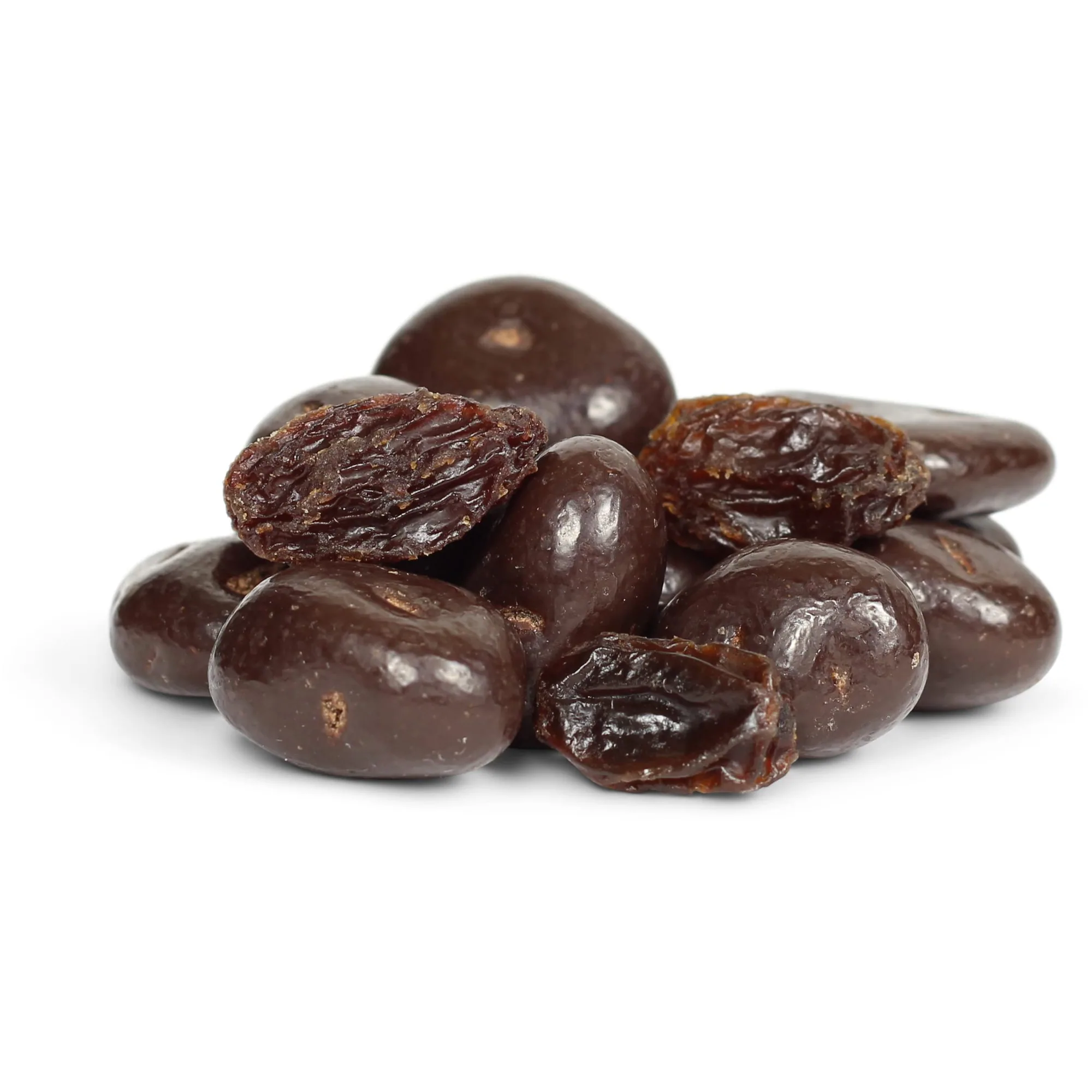 It's Delish Dark Chocolate Covered Raisins: close up of the pieces
